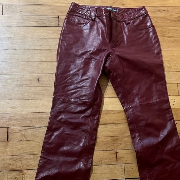 Red 100% Leather Vintage Gap Pants - Picture 2 of 8